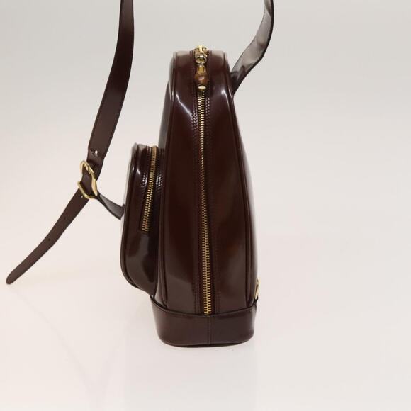 GUCCI Bamboo Body Bag Patent Leather Brown Gold 003 3444 003 3444 - Picture 4 of 12